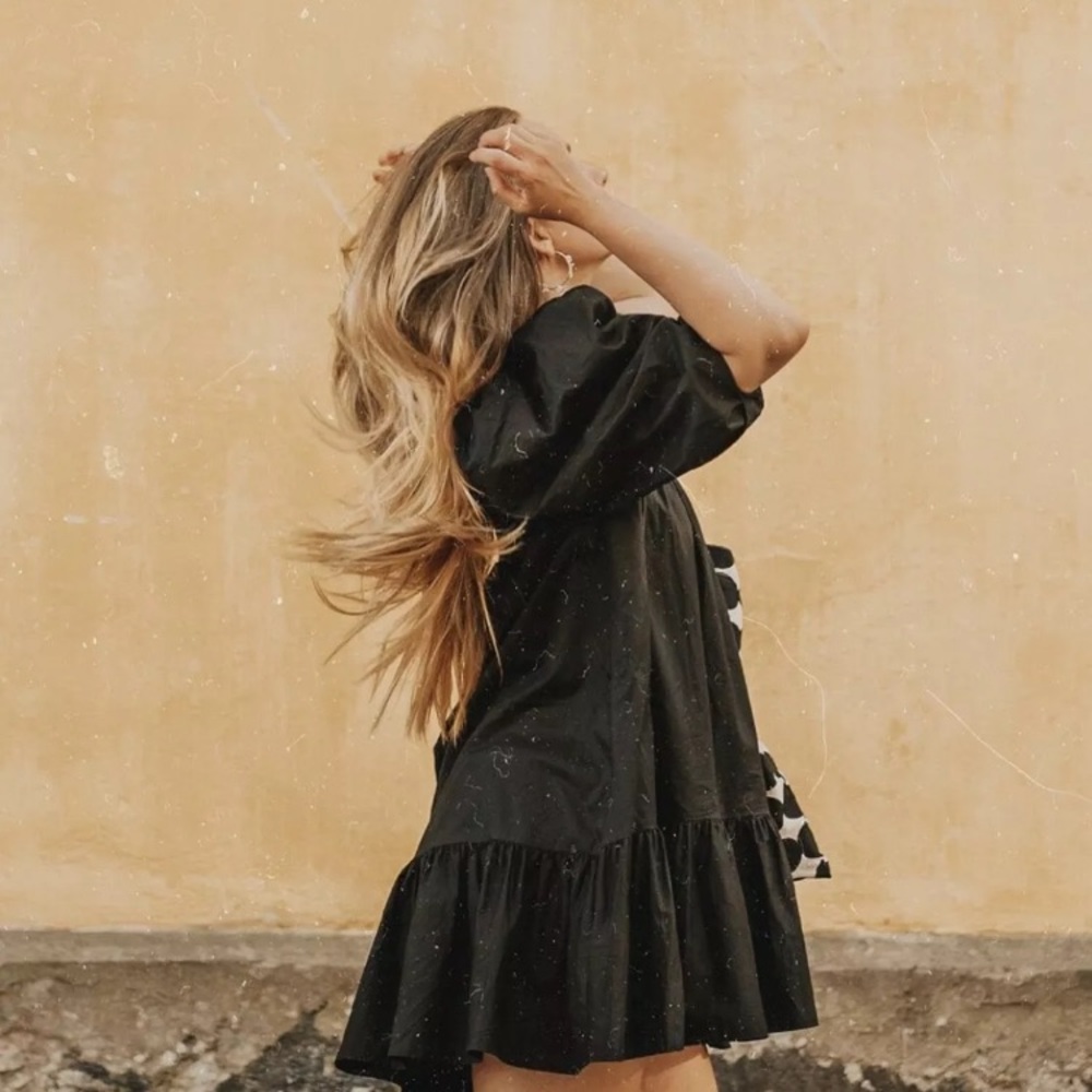 H&M Conscious Puff-Sleeved Cotton Dress
